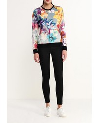 Женский разноцветный свитер с круглым вырезом от Taya