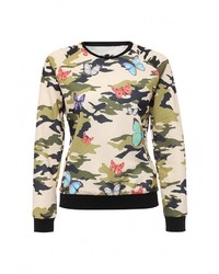 Женский разноцветный свитер с круглым вырезом от Taya