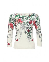 Женский разноцветный свитер с круглым вырезом от Zarina