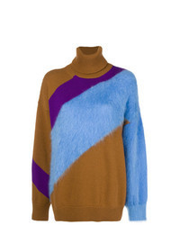Разноцветный свободный свитер в горизонтальную полоску
