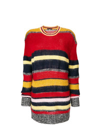 Разноцветный свободный свитер в горизонтальную полоску от Alexa Chung
