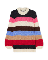 Разноцветный свободный свитер в горизонтальную полоску от Ganni