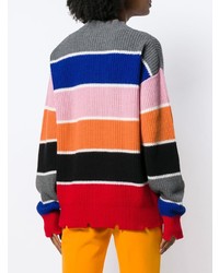 Разноцветный свободный свитер в горизонтальную полоску от MSGM