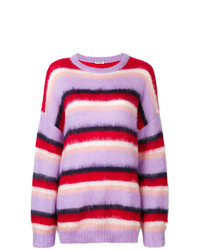 Разноцветный свободный свитер в горизонтальную полоску от Miu Miu