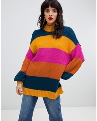 Разноцветный свободный свитер в горизонтальную полоску от Vero Moda