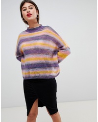 Разноцветный свободный свитер в горизонтальную полоску от Vila