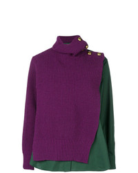 Разноцветный свободный свитер от Sacai