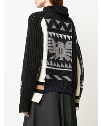 Разноцветный свободный свитер от Sacai