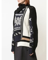 Разноцветный свободный свитер от Sacai