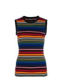Разноцветный топ без рукавов в горизонтальную полоску от Dolce & Gabbana