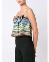 Разноцветный укороченный топ с принтом от Saloni