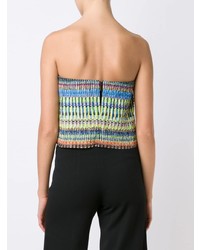 Разноцветный укороченный топ с принтом от Saloni