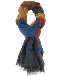 Мужской разноцветный шарф в шотландскую клетку от Etro