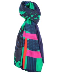 Женский разноцветный шарф с геометрическим рисунком от Pierre Louis Mascia