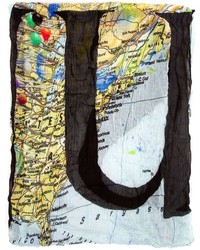 Мужской разноцветный шарф с принтом от Faliero Sarti