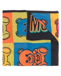 Мужской разноцветный шарф с принтом от Moschino