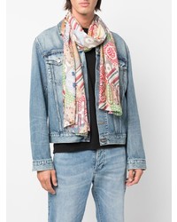 Мужской разноцветный шарф с принтом от Moschino