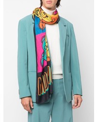Мужской разноцветный шарф с принтом от Moschino