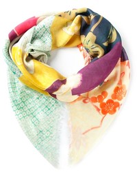 Женский разноцветный шарф с цветочным принтом от Alexander McQueen