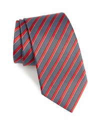 Разноцветный шелковый галстук в горизонтальную полоску