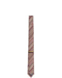 Мужской разноцветный шелковый галстук в горизонтальную полоску от Paul Smith