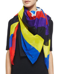 Разноцветный шелковый шарф