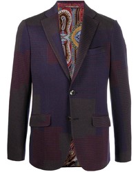 Мужской разноцветный шерстяной пиджак в клетку от Etro