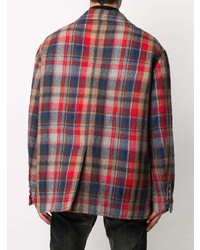 Мужской разноцветный шерстяной пиджак в шотландскую клетку от DSQUARED2