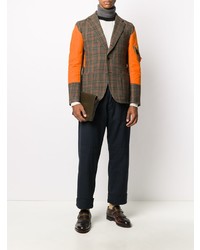 Мужской разноцветный шерстяной пиджак в шотландскую клетку от Junya Watanabe MAN