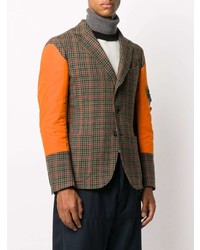 Мужской разноцветный шерстяной пиджак в шотландскую клетку от Junya Watanabe MAN
