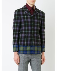 Мужской разноцветный шерстяной пиджак в шотландскую клетку от Comme Des Garçons Vintage