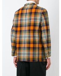 Мужской разноцветный шерстяной пиджак в шотландскую клетку от Comme Des Garçons Vintage