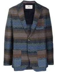Мужской разноцветный шерстяной пиджак с принтом от Etro