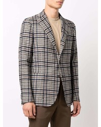 Мужской разноцветный шерстяной пиджак с узором "гусиные лапки" от Hevo