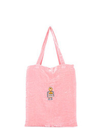 Розовая бархатная большая сумка