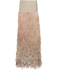 Розовая бархатная длинная юбка