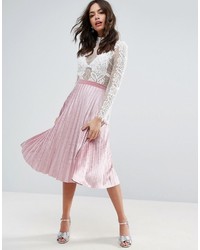 Розовая бархатная юбка со складками от Asos