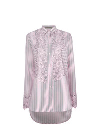 Розовая блуза на пуговицах в вертикальную полоску от Ermanno Scervino
