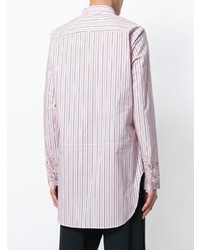 Розовая блуза на пуговицах в вертикальную полоску от Ermanno Scervino