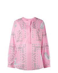 Розовая блуза на пуговицах с принтом от Natasha Zinko
