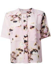 Розовая блуза на пуговицах с цветочным принтом от Lala Berlin