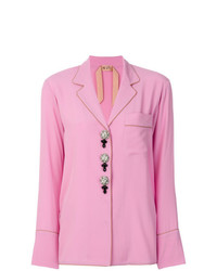 Розовая блуза на пуговицах от N°21