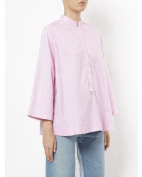 Розовая блуза на пуговицах