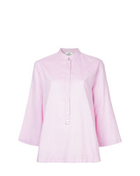 Розовая блуза на пуговицах