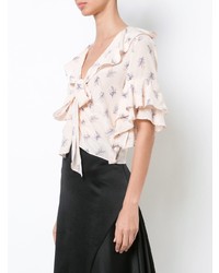 Розовая блуза с коротким рукавом с принтом от Cinq à Sept