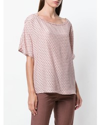 Розовая блуза с коротким рукавом с принтом от Diega
