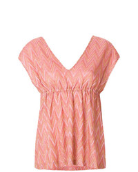 Розовая блуза с коротким рукавом с принтом от M Missoni