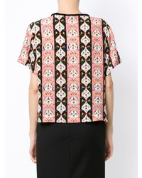 Розовая блуза с коротким рукавом с принтом от Reinaldo Lourenço
