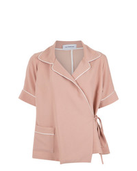 Розовая блуза с коротким рукавом от Olympiah