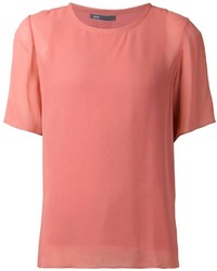 Розовая блуза с коротким рукавом от Vince